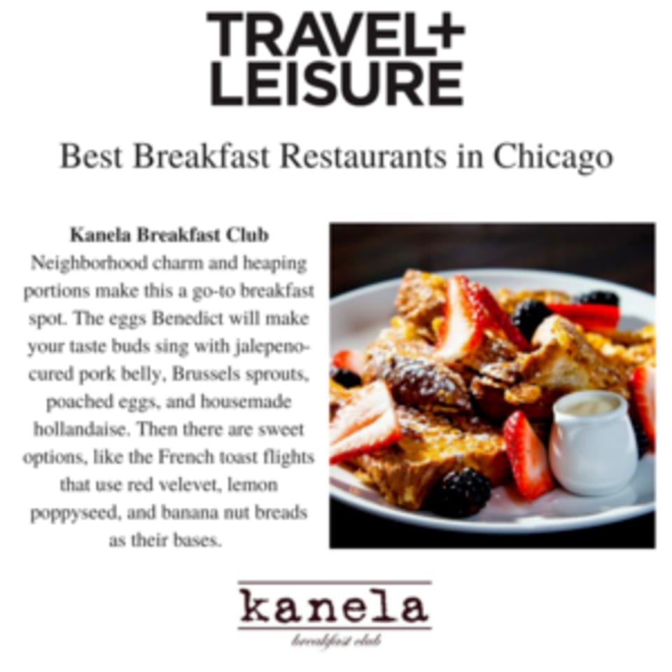 Kanela Breakfast Club's French toast flight with strawberries, blackberries, and a side of syrup.