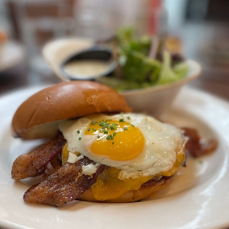 Indulge in Our Breakfast Burger